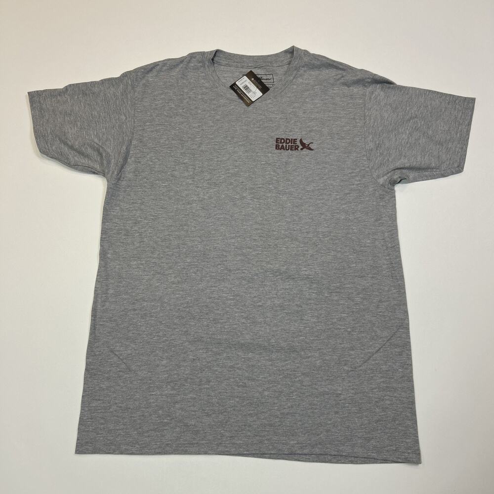 Eddie Bauer Bear Graphic T Shirt Men’s Large Gray Outdoors Hiking NWT